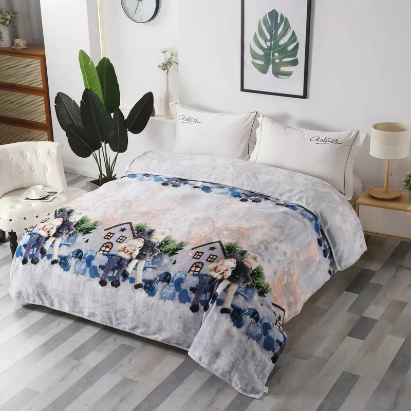 Patura Cocolino Model de Craciun 200x230, Casuta Turta Dulce - SUZ16