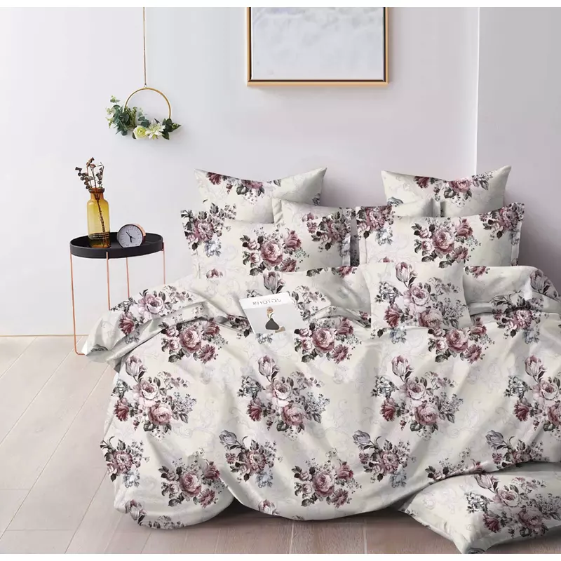 Lenjerie de Pat Bumbac Finet cu 6 Piese Pentru Pat Dublu - SUZ45
