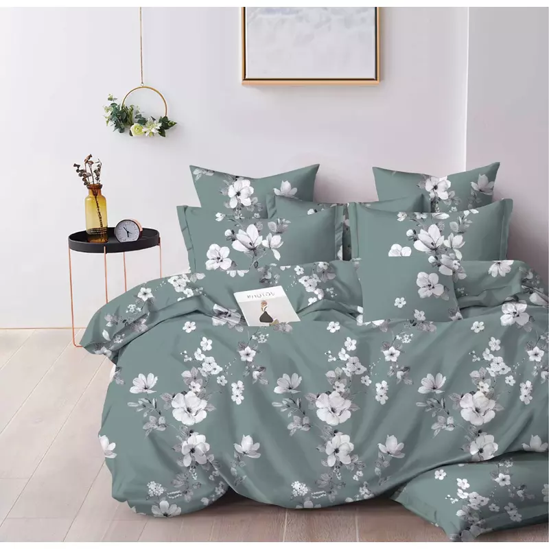 Lenjerie de Pat Bumbac Finet cu 6 Piese Pentru Pat Dublu - SUZ50