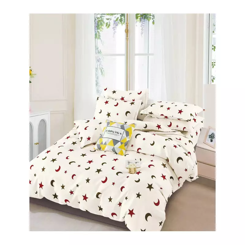 Lenjerie de Pat Bumbac Finet cu 6 Piese Pentru Pat Dublu - SUZ56