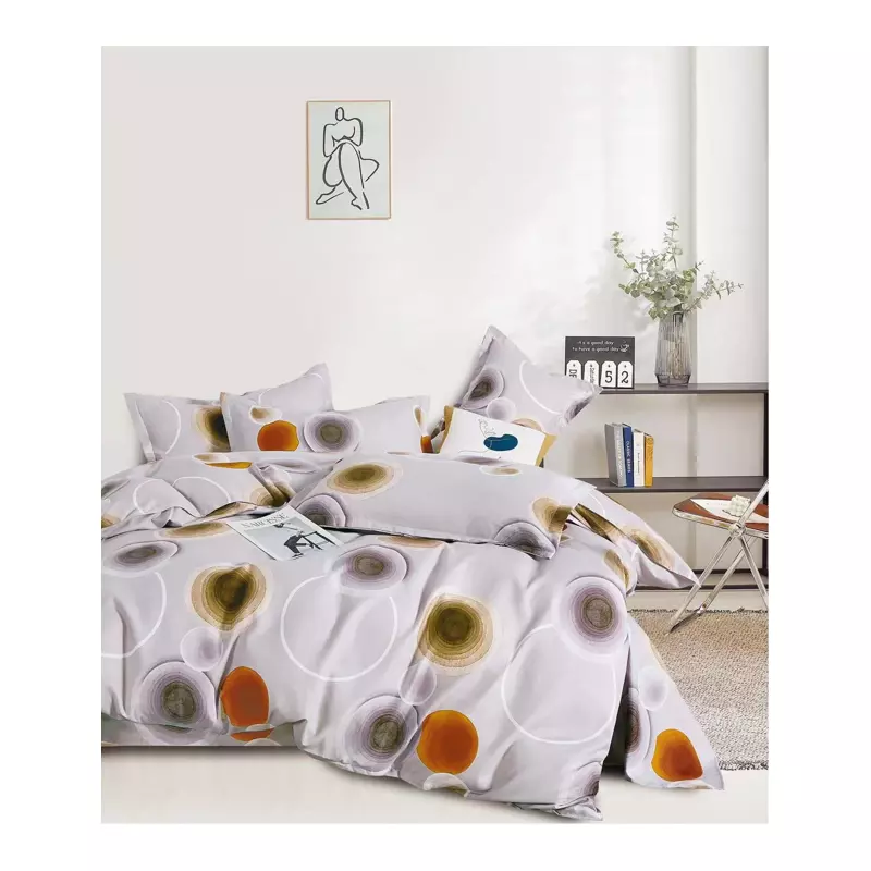 Lenjerie de Pat Bumbac Finet cu 6 Piese Pentru Pat Dublu - SUZ64