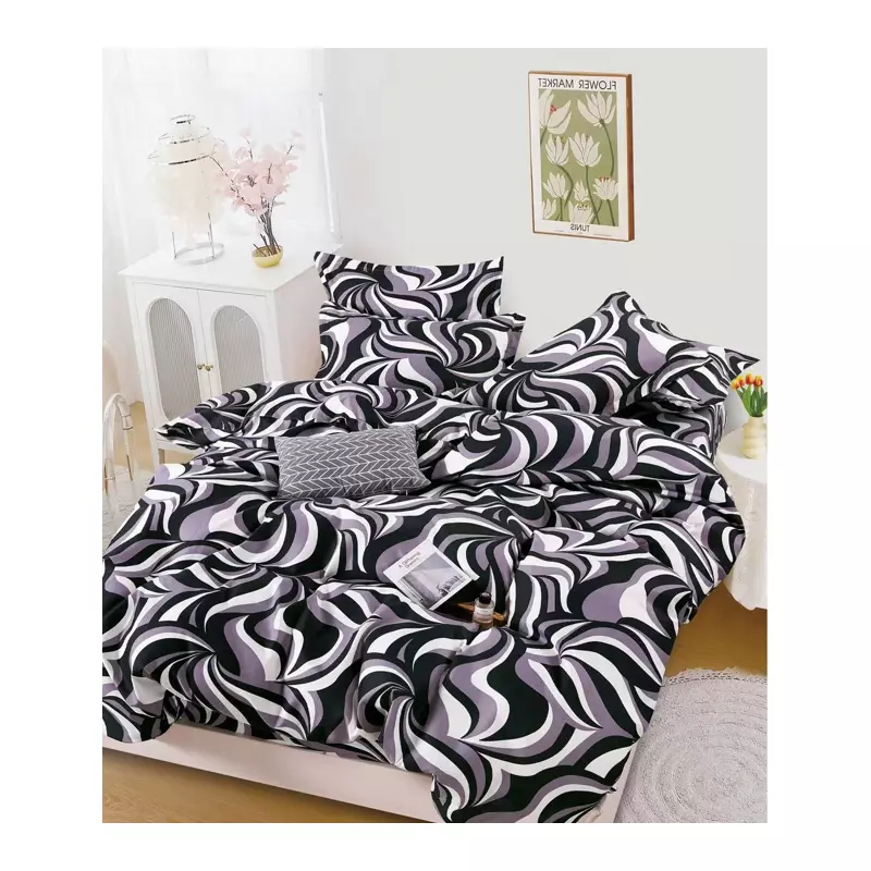 Lenjerie de Pat Bumbac Finet cu 6 Piese Pentru Pat Dublu - SUZ65