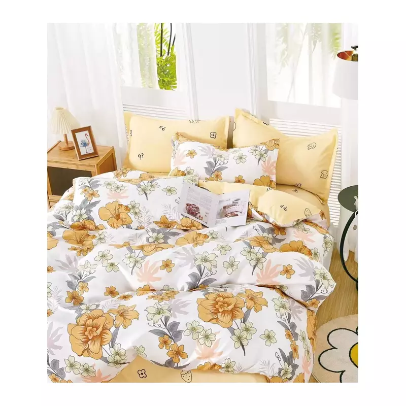 Lenjerie de Pat Bumbac Finet cu 6 Piese Pentru Pat Dublu - SUZ70