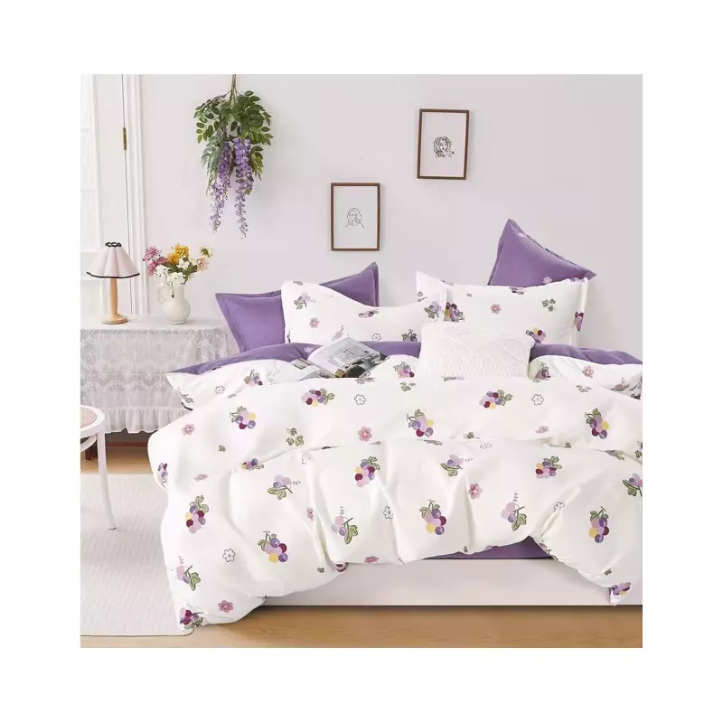 Lenjerie de Pat Bumbac Finet cu 6 Piese Pentru Pat Dublu - SUZ75