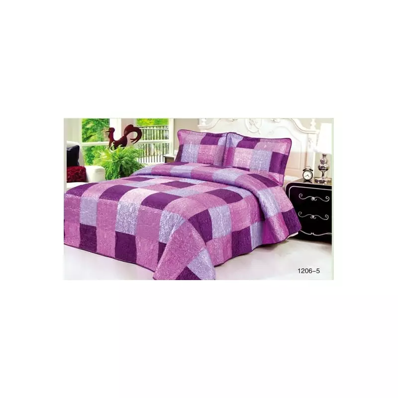 Set Cuvertura Pat din Matase si Catifea - LIM142