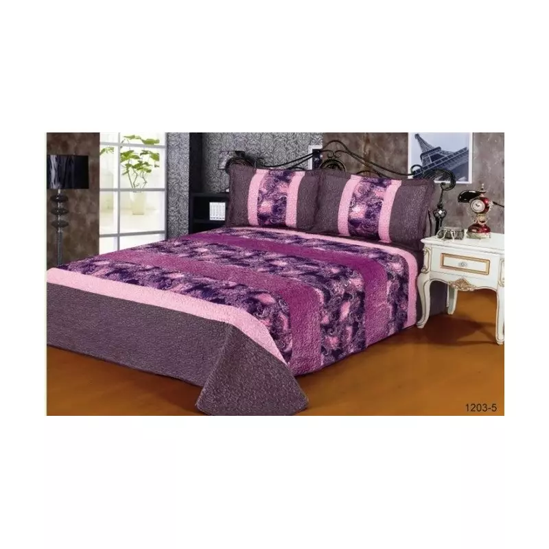Set Cuvertura Pat din Matase si Catifea - LIM143