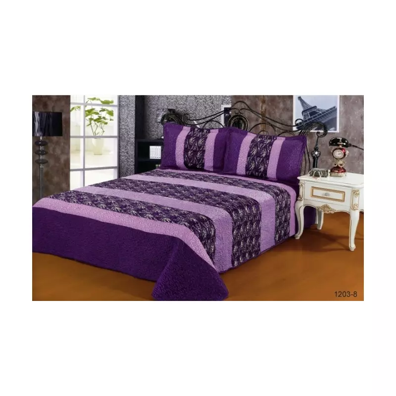 Set Cuvertura Pat din Matase si Catifea - LIM144