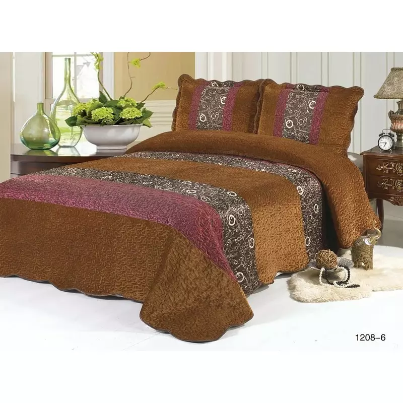 Set Cuvertura Pat din Matase si Catifea - LIM152