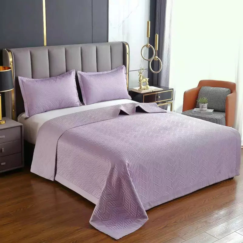 Set Cuvertura Pat din Satin, Lila - LIM158