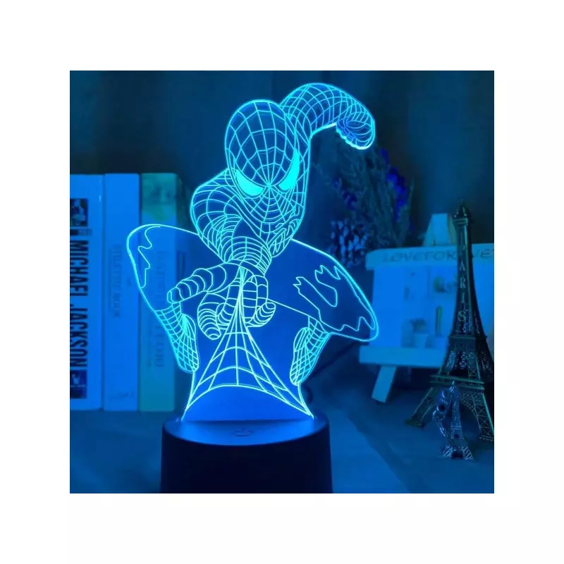 Lampa Decorativa 3D - Marvel Hero Spider Man, 7 Culori - 12.4x20.2cm - 37531