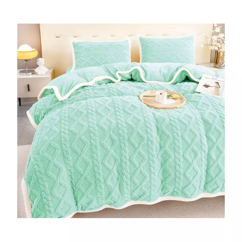 Lenjerie Cocolino Cu Margine Pentru Pat Dublu, 4 Piese, Verde Menta - DNA266