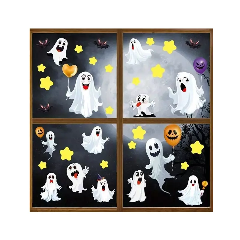 Sticker Perete Autocolant pentru Geam, Fantome de Halloween 30x20cm - 60793