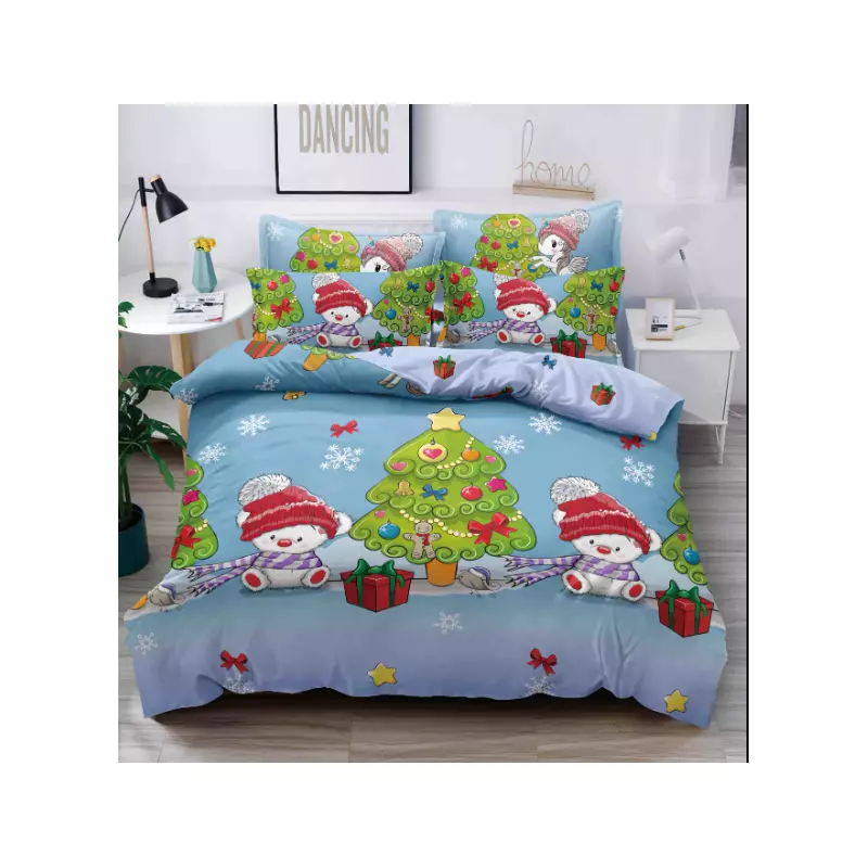Lenjerie Pat Bumbac Finet, Blue cu Ursulet -  JOJ580
