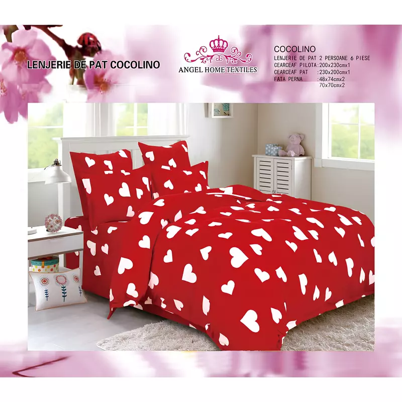 Lenjerie Cocolino 6 Piese Pentru Pat Dublu - XIA55