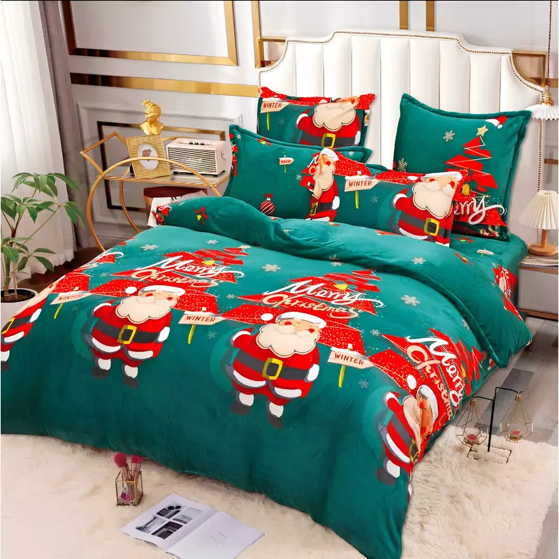 Lenjerie Cocolino 6 Piese Pentru Pat Dublu Model de Craciun - JOJ600