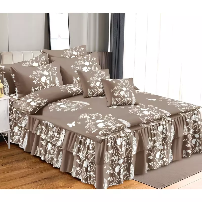 Lenjerie de Lux cu Volanase pentru pat dublu din Bumbac FINET Gros - VLR51