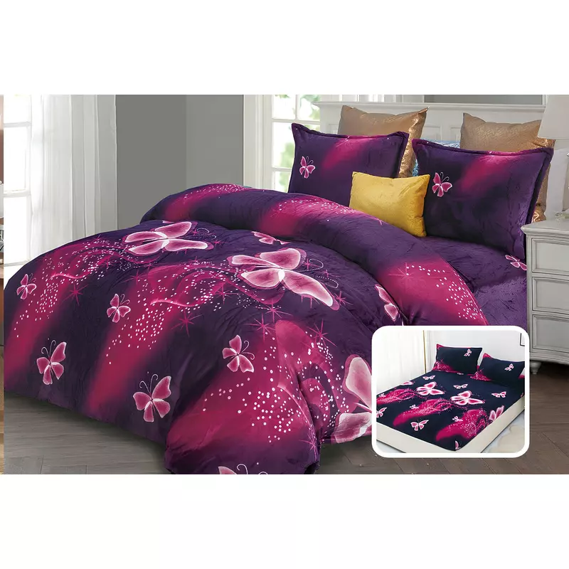 Lenjerie Cocolino 6 Piese Pentru Pat Dublu cu Elastic - XIA234