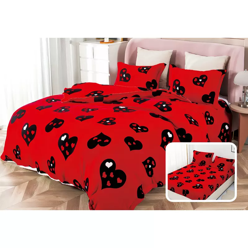 Lenjerie Cocolino 4 Piese Pentru Pat Dublu cu Elastic - XIA236