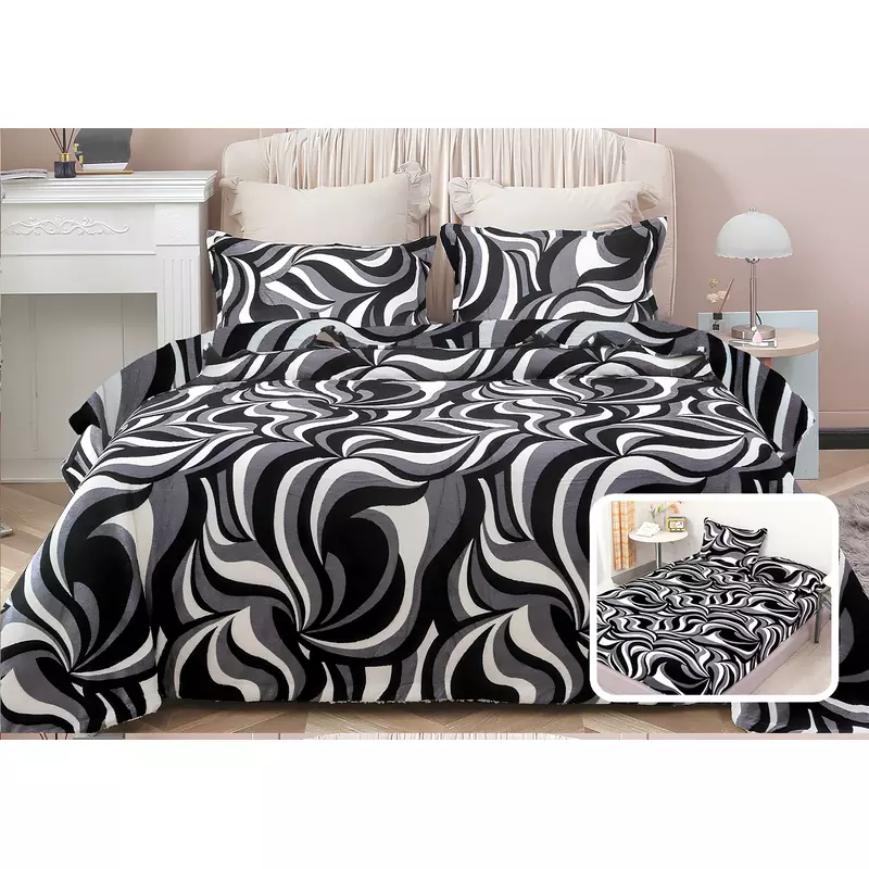 Lenjerie Cocolino 6 Piese Pentru Pat Dublu cu Elastic - XIA238