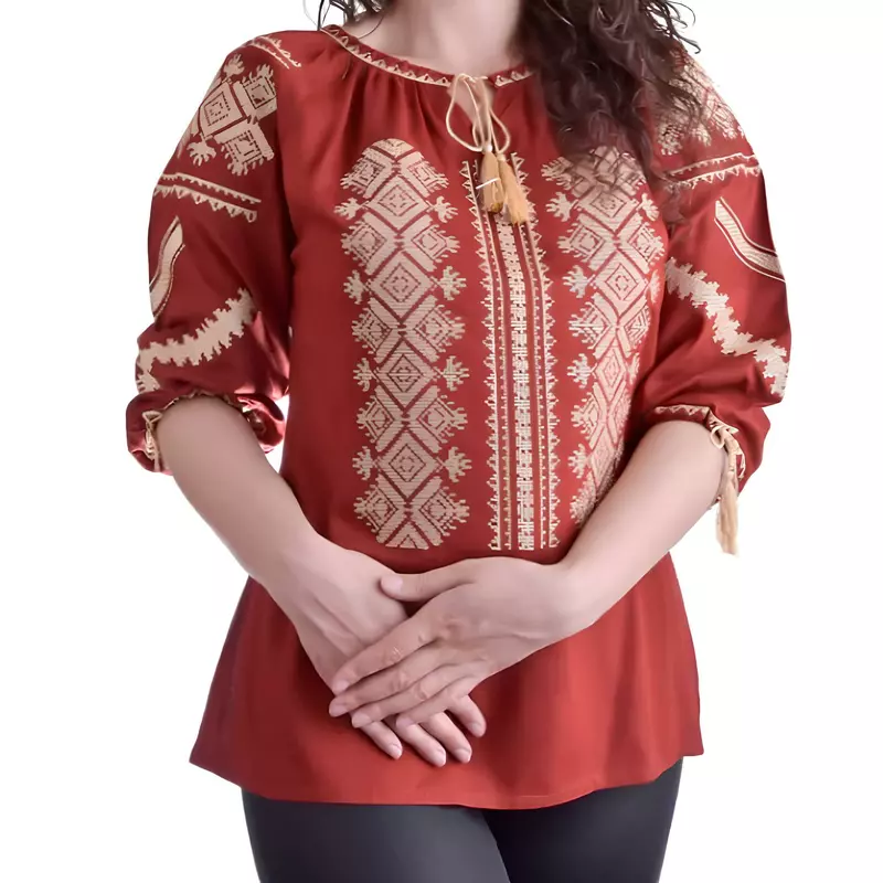 Bluza Rosie cu Motiv Geometric Auriu - BMG152