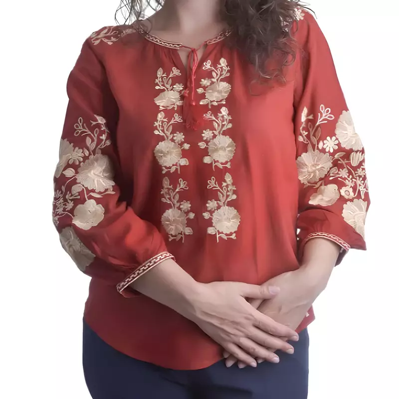 Bluza Rosie cu Motiv Floral Auriu - BMG183