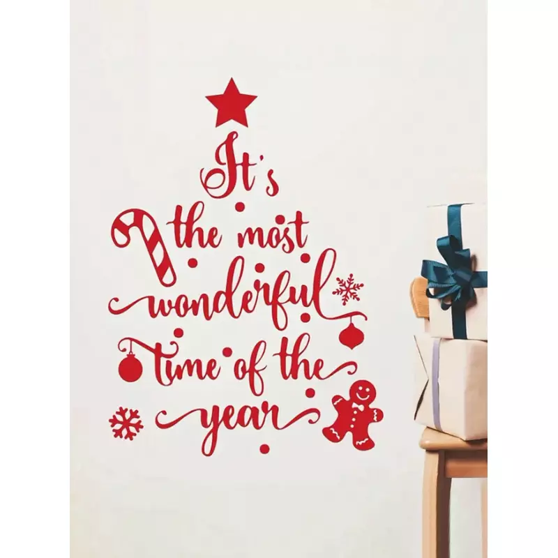 Sticker Perete Autocolant Decoratiune Craciun, Merry Christmas, 22x40cm, model Geam - 35151