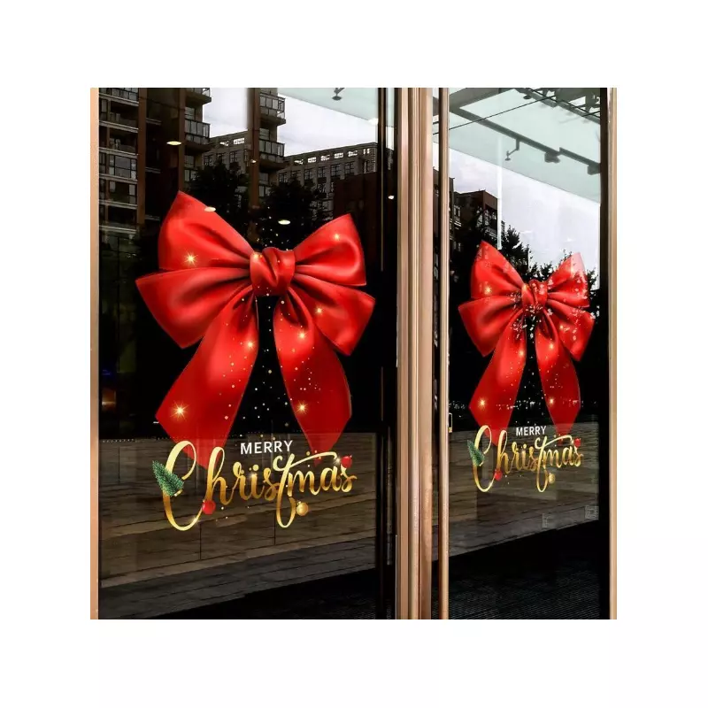Sticker Perete Autocolant Decoratiune Funda de Craciun, 45x60 cm, model Geam - 73577