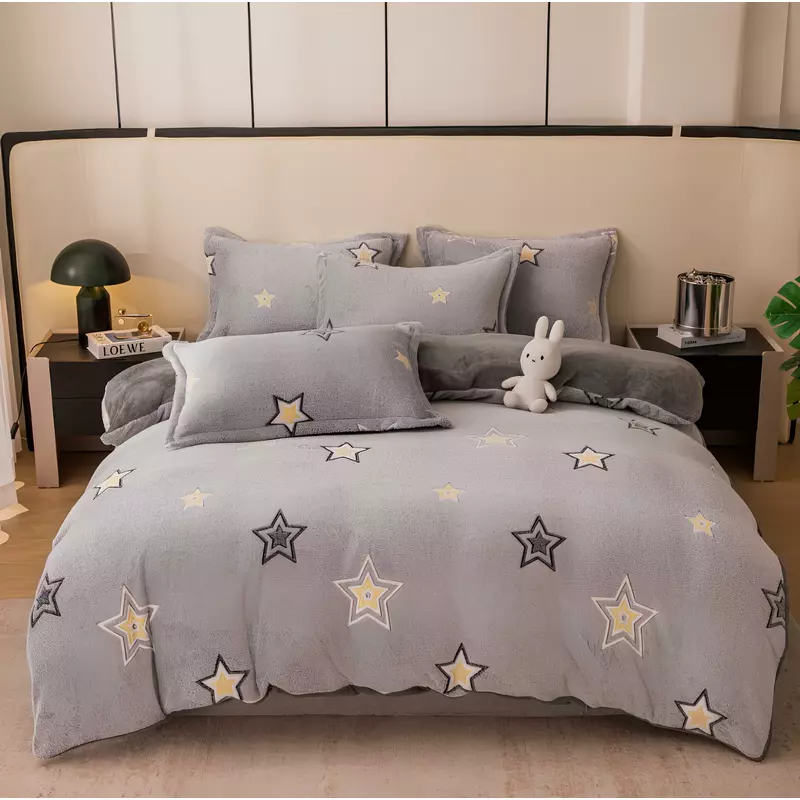 Lenjerie Pufoasa Cocolino Pentru Pat de 1 Persoana  - JO328 Stelute