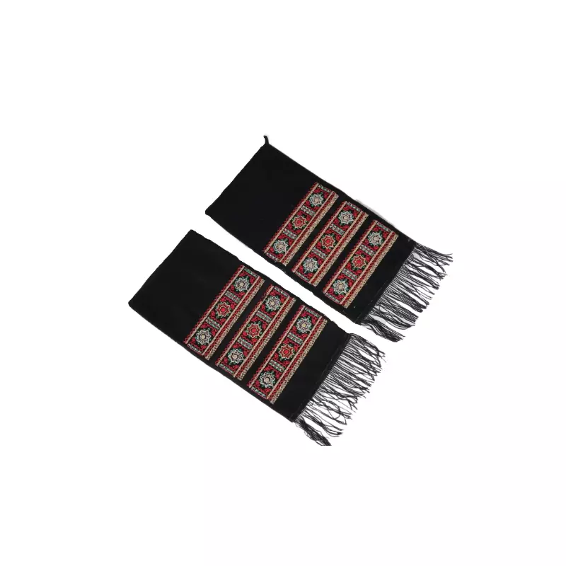 Catrinta Traditionala Neagra pentru Fetite cu Broderie Florala Multicolora -  CTF02