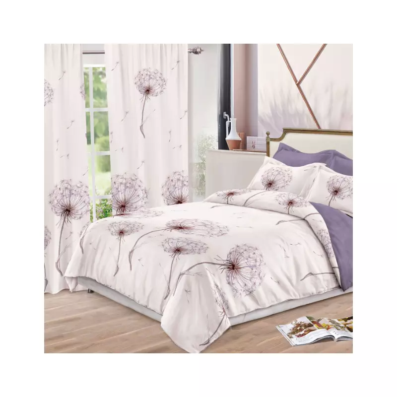 Lenjerie de Pat Bumbac Finet, 6 Piese + 2 Draperii - SIPR-S-04