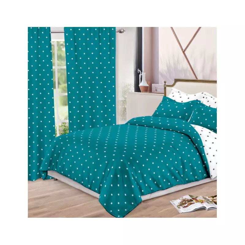 Lenjerie de Pat Bumbac Finet, 6 Piese + 2 Draperii - SIPR-S-13