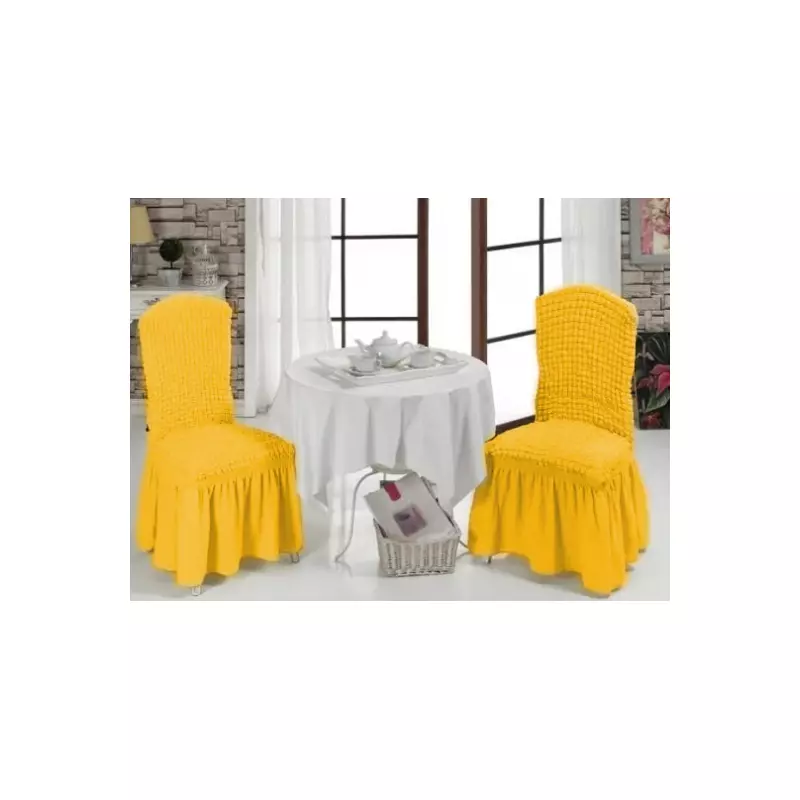 Set 6 Huse pentru Scaun din Bumbac, Galben - HEPP74