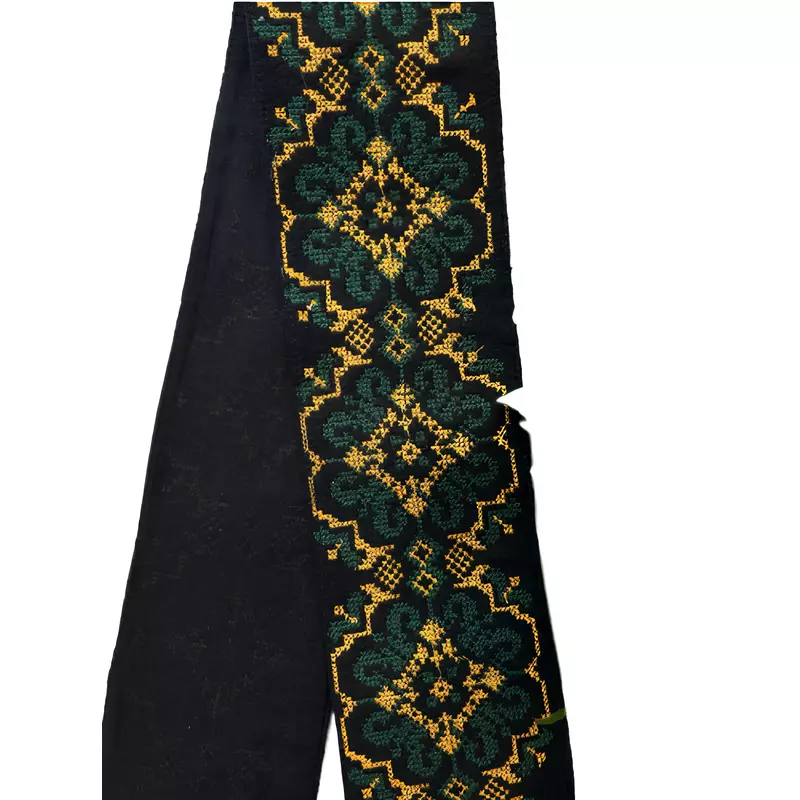 Brau Traditional Verde cu Motiv Floral Galben- BTR07