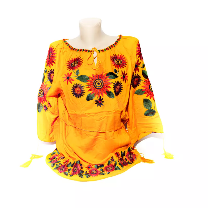 Bluza alba cu motiv floral - BMG133