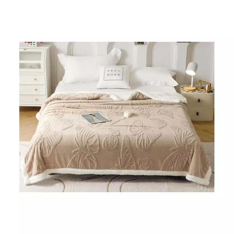Patura Cocolino cu Blanita, Bej cu Fluturi - SIPR-Pf01