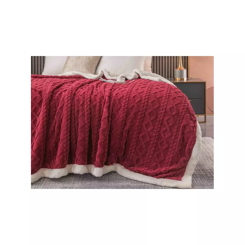 Patura Cocolino cu Blanita Uni, Model Tricotat-JO259 GRENA