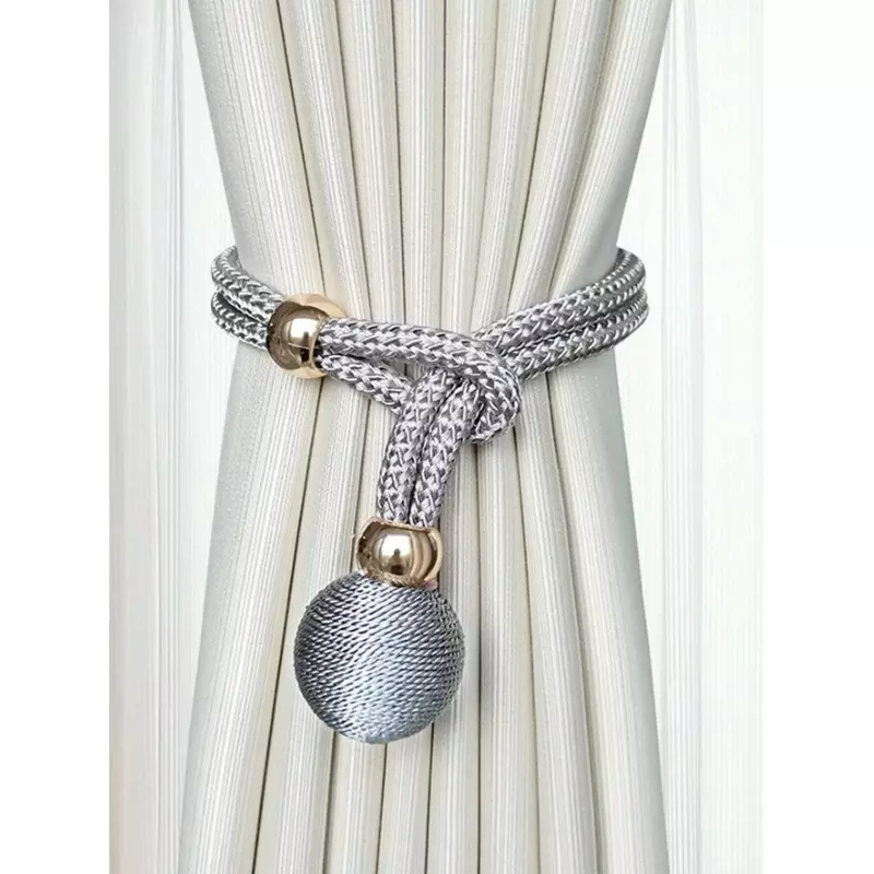 Set 2 accesorii decorative pentru draperii si perdele, Gri - 91981