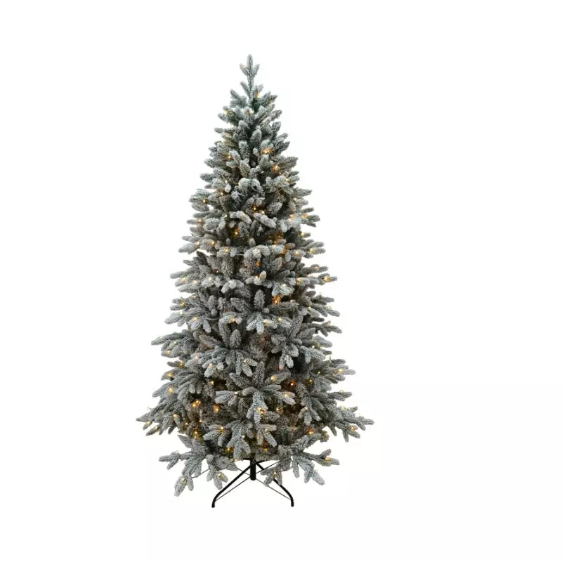 Brad Artificial de Craciun cu Zapada,350 LED-uri cu Lumina Calda Continua, 210 cm - INV1049006