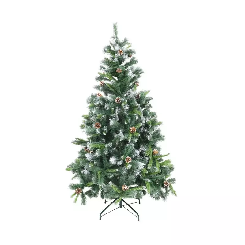 Brad Artificial de Craciun, cu Ramuri Inghetate, Verde, 180 cm, Suport Inclus - INV8058099
