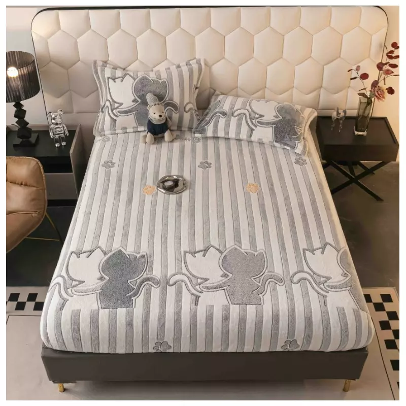 Husa de Pat Cocolino cu Elastic + 2 Fete de Perna pentru Pat Dublu - JOJ663