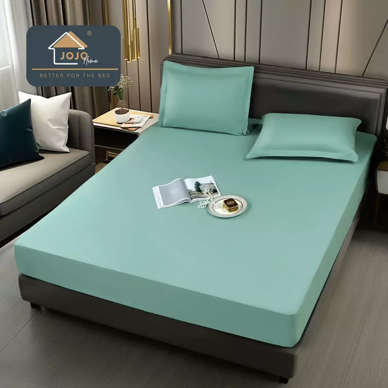 Husa de Pat Impermeabila cu Elastic +2 Fete de Perna, 180x200cm, Menta - JOJ692