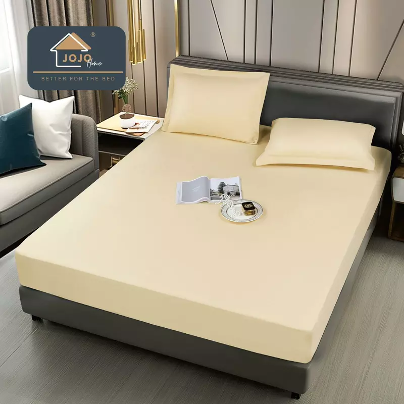 Husa de Pat Impermeabila cu Elastic +2 Fete de Perna, 180x200cm,  Cream - JOJ695