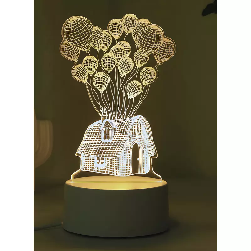 Lampa de Veghe 3D Casa cu baloane, 20x10 cm -  85545
