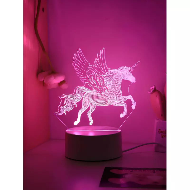 Lampa de Veghe 3D Unicorn, 16x15 cm - 53361