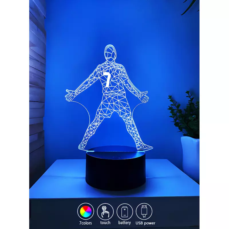 Lampa Decorativa 3D - Fotbalist Multicolor - Cristiano Ronaldo - 20x13cm - 99339
