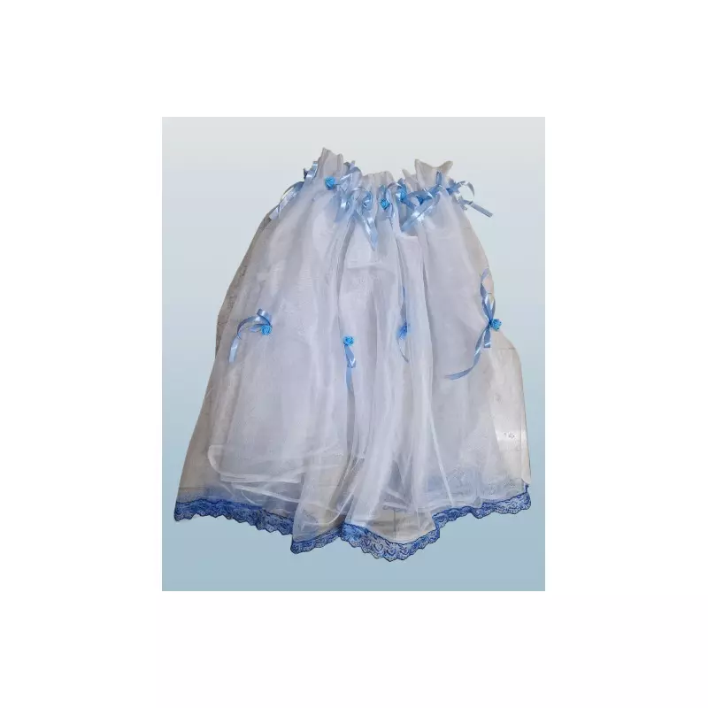 Decor Pentru Cristelnita Botez, Alb - Albastru Deschis - BAB174
