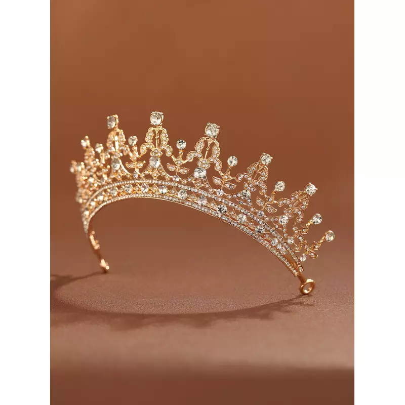 Diadema (Coronita) Mireasa cu Strasuri, Aurie -  324402