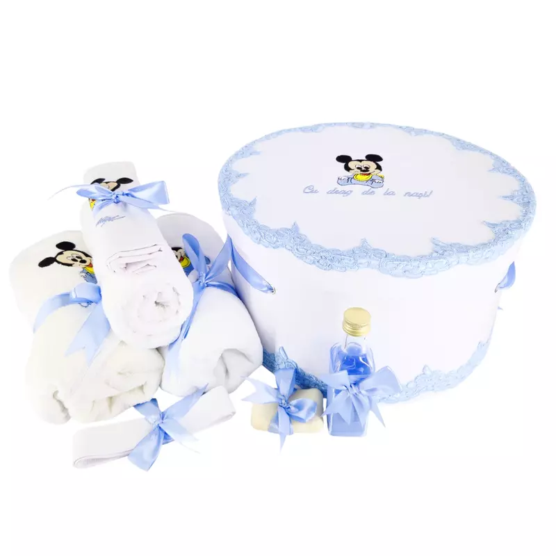 Trusou Botez cu 8 piese, Albastru Deschis,  Mickey Mouse - TB267