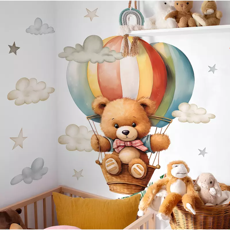 Sticker Perete Autocolant Ursulet in Balon, 55x50 - 061009