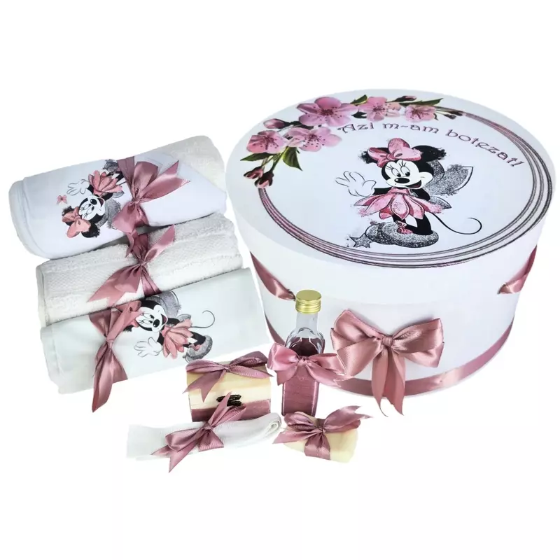Trusou botez, Model Minnie Mouse Roz Pudra -  BAB102
